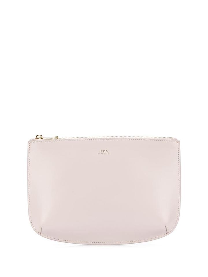 A.p.c. Leather Zipped Clutch - Pink