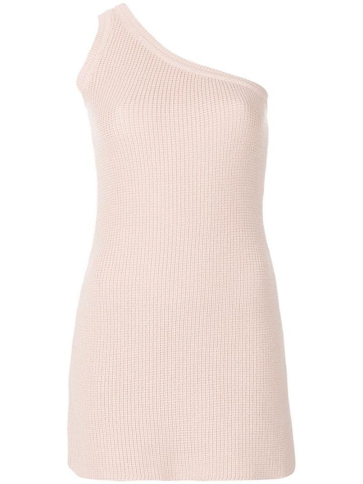 Unravel Project One-shoulder Knit Dress - Pink