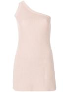 Unravel Project One-shoulder Knit Dress - Pink