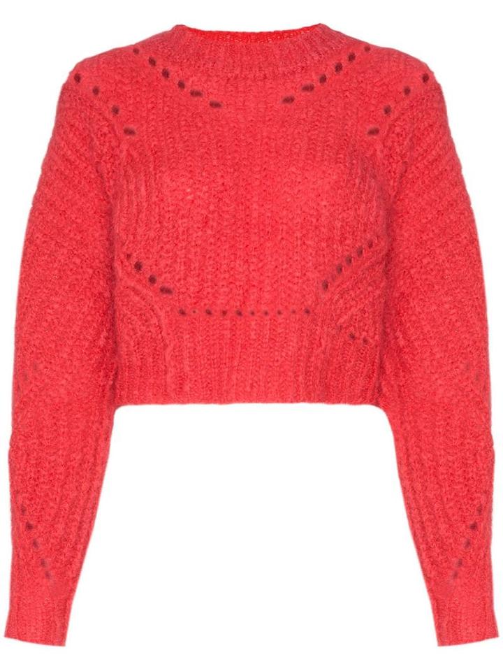 Isabel Marant Iroen Cropped Mohair-blend Jumper - Red