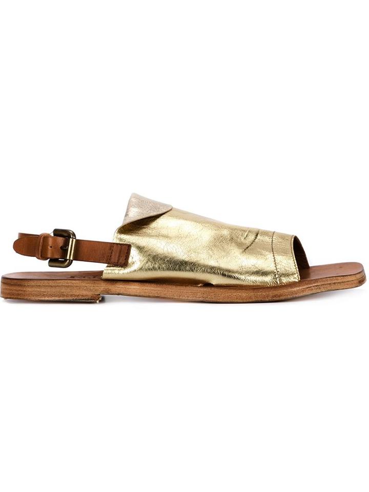 Silvano Sassetti Metallic Slingback Sandals