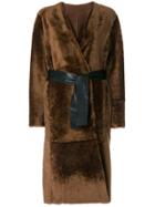 Drome Reversible Belted Coat - Brown