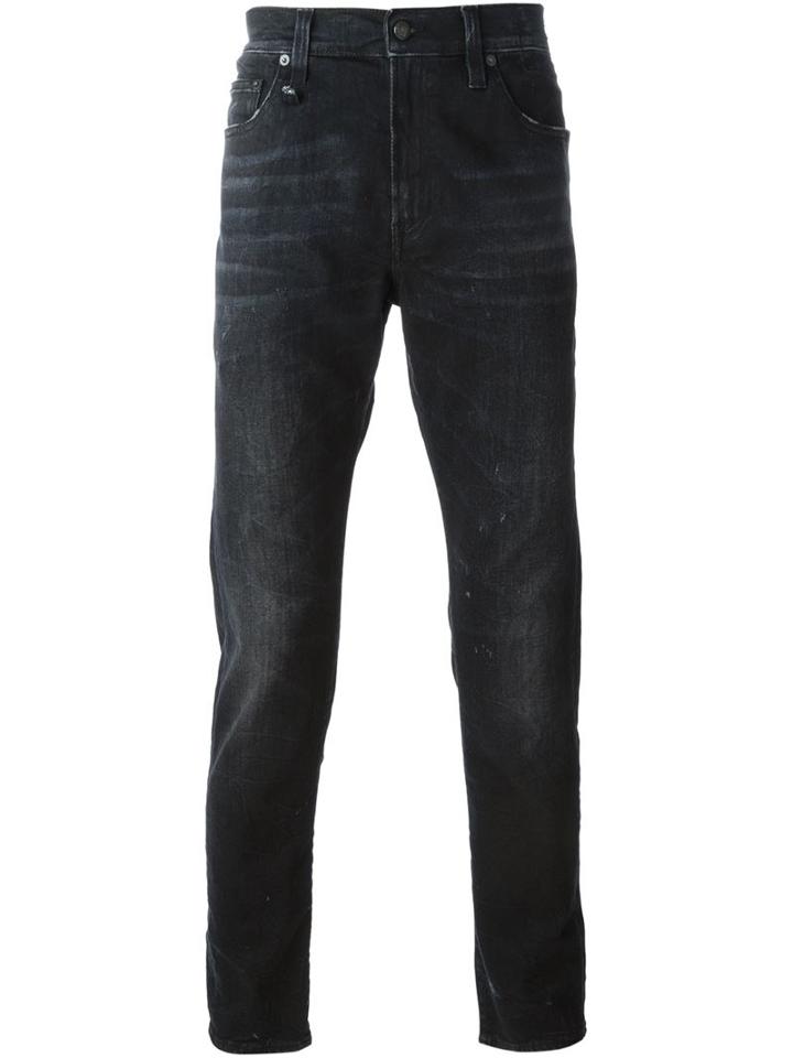R13 Slim Fit Jeans, Men's, Size: 31, Black, Cotton/spandex/elastane