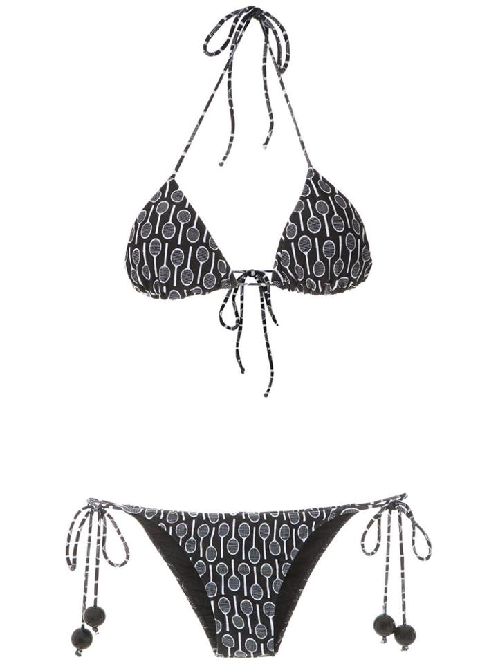 Adriana Degreas Printed Bikini Top - Black
