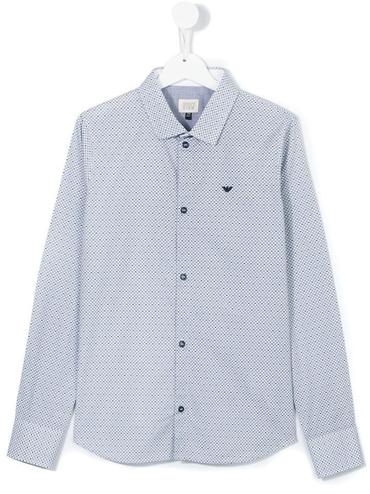 Armani Junior - Logo Print Shirt - Kids - Cotton - 14 Yrs, White