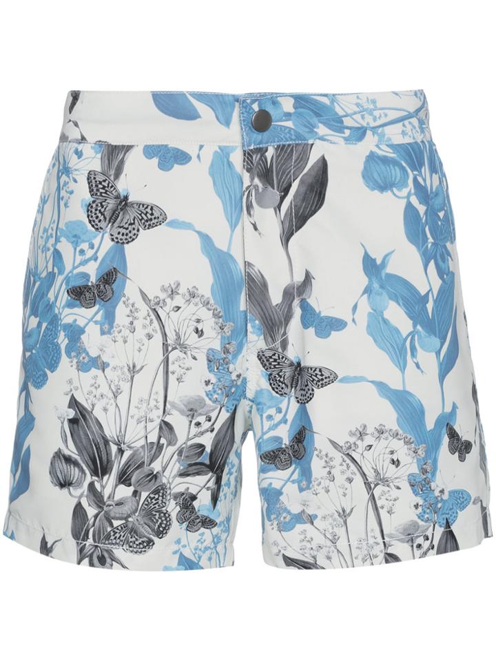 Riz Buckler Endangered Flowers Print Shorts - White