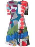 Pleats Please By Issey Miyake Colour-block Flared Dress - Blue