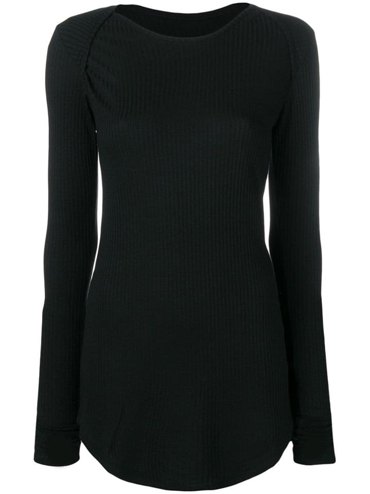 Mm6 Maison Margiela Ribbed Knit Sweatshirt - Black