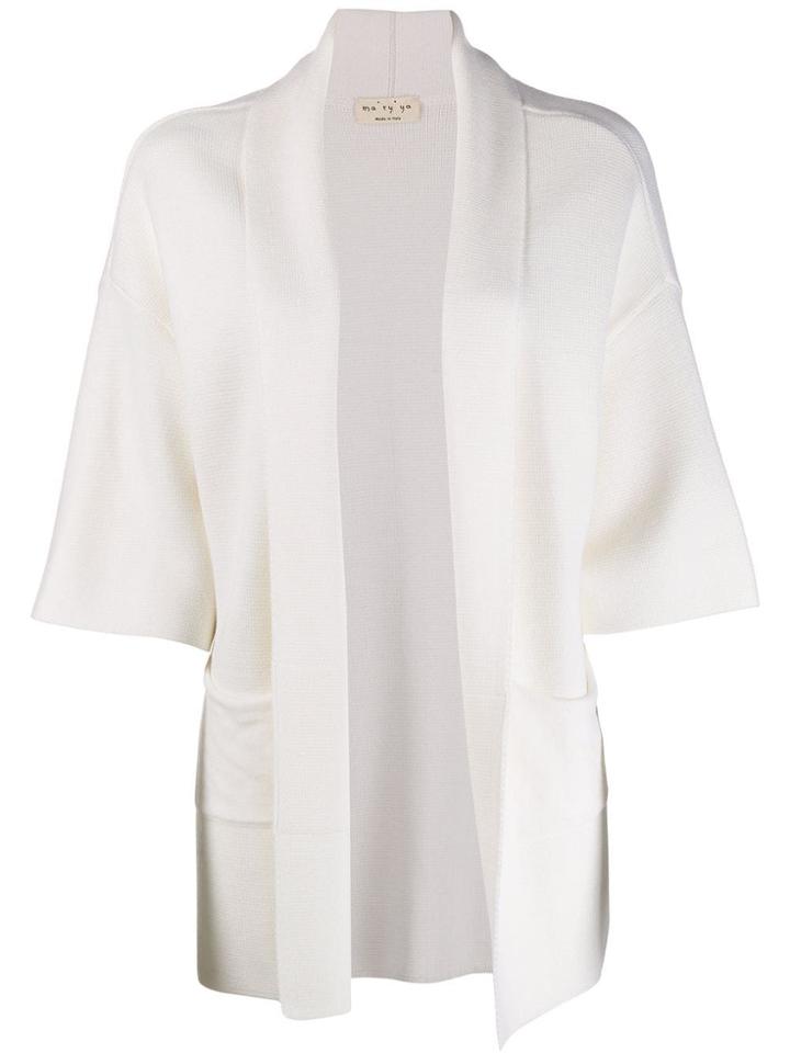 Ma'ry'ya Cropped Sleeve Cardigan - White