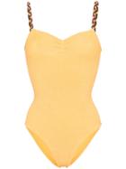 Hunza G Trina Braid Strap Swimsuit - Yellow & Orange