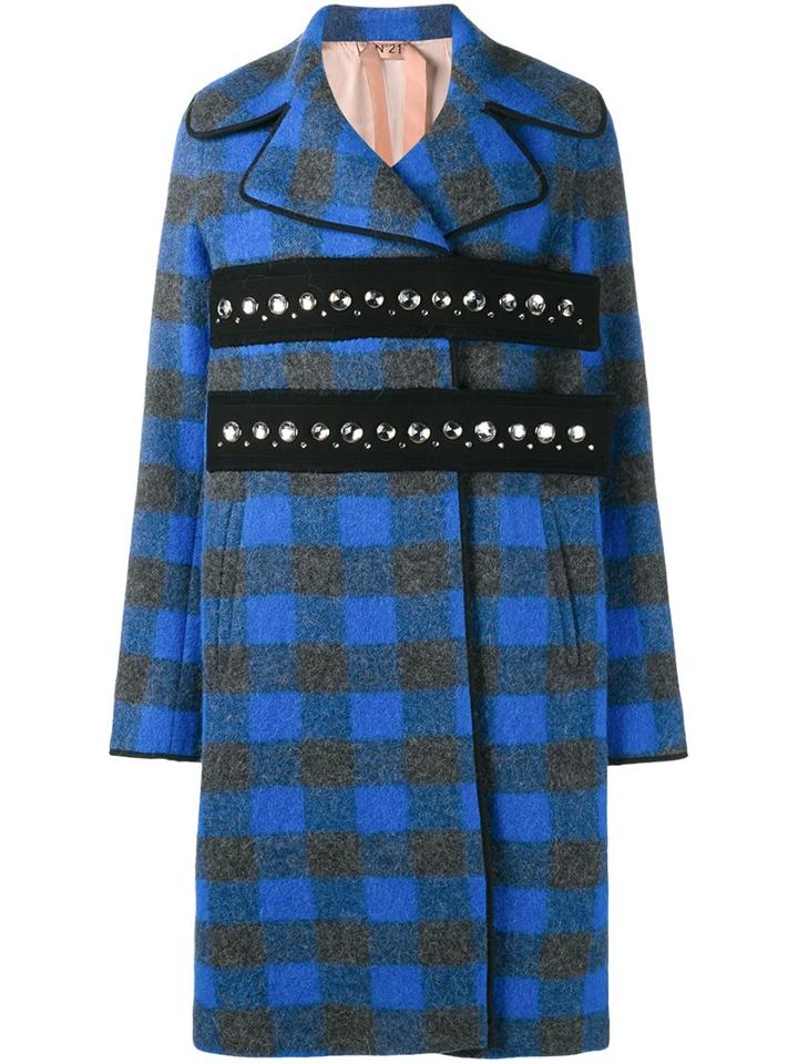 No21 Checked Double Breasted Coat