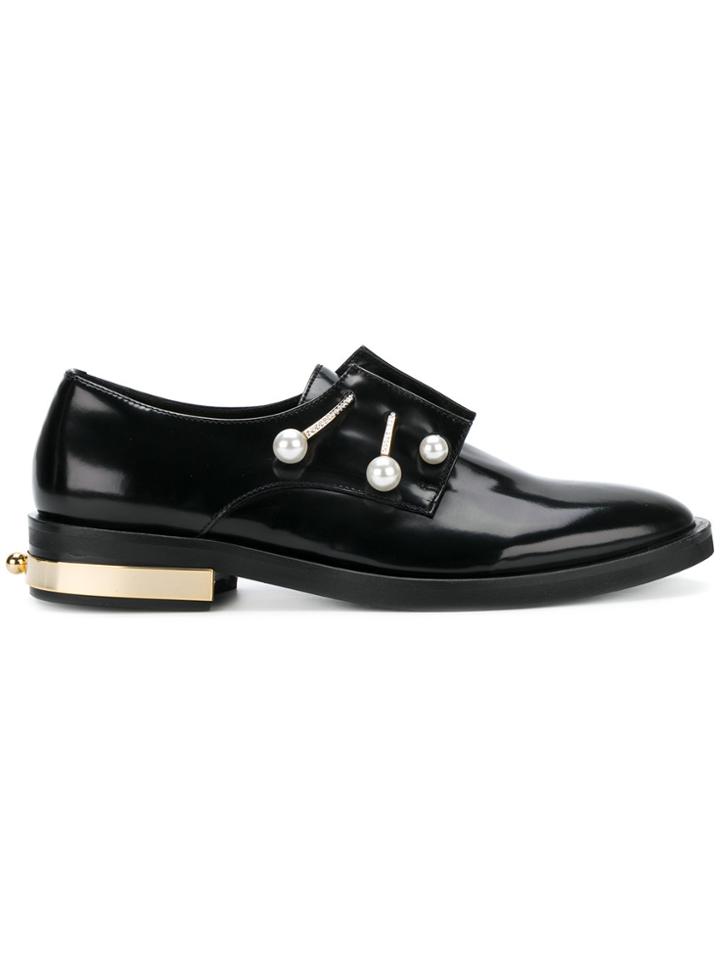 Coliac Pearl Detail Loafers - Black