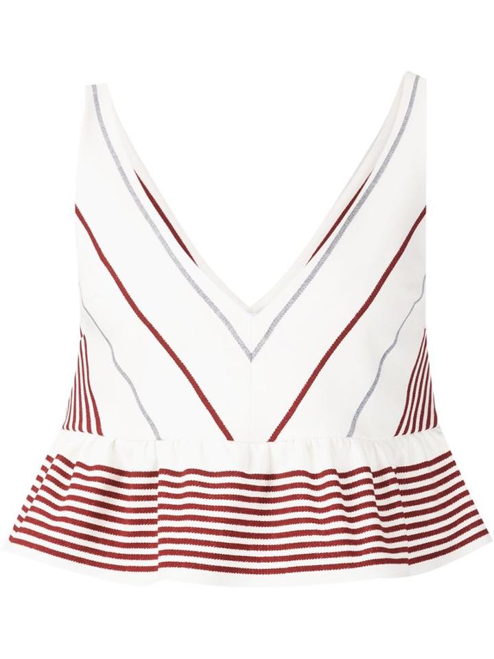 Elizabeth And James Striped Crop Peplum Top