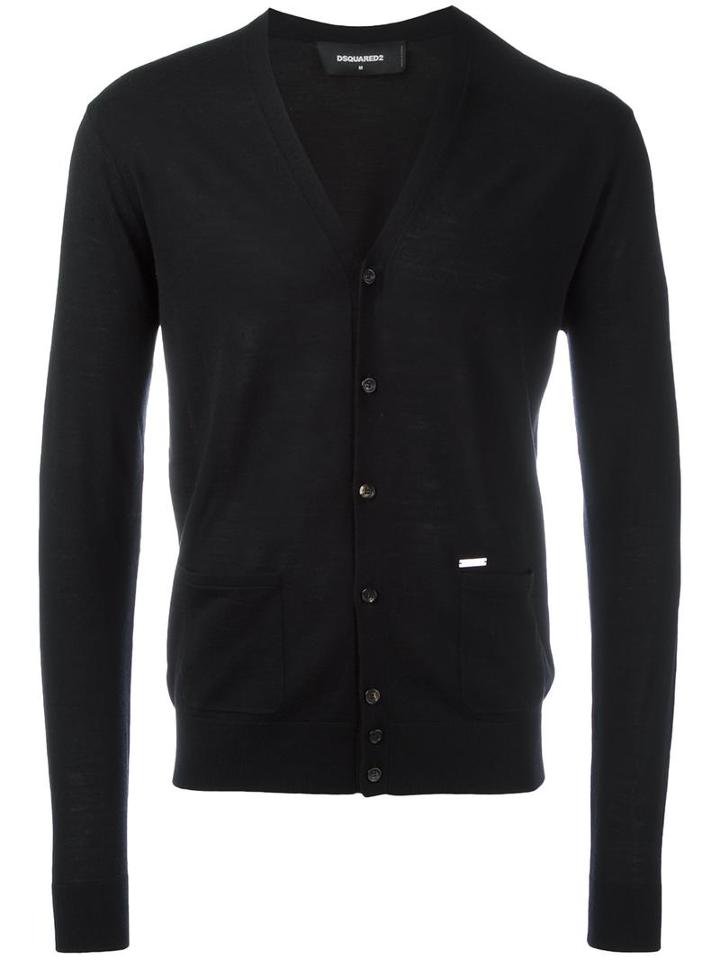 Dsquared2 Classic V-neck Cardigan, Men's, Size: Medium, Black, Wool