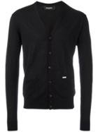 Dsquared2 Classic V-neck Cardigan, Men's, Size: Medium, Black, Wool