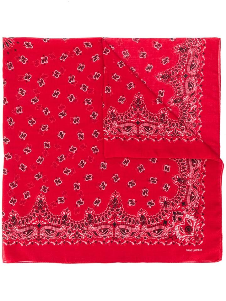Saint Laurent Paisley Scarf - Red
