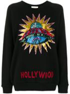 Gucci - Sequin-embellished Hollywood Sweatshirt - Women - Cotton - S, Black, Cotton