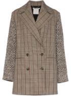 Stella Mccartney Double-breasted Checked Coat - Brown