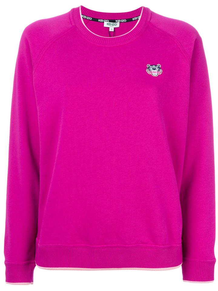 Kenzo Tiger Embroidered Sweatshirt - Pink & Purple