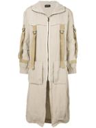 Andrea Ya'aqov Strap Details Parka - Nude & Neutrals