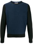 Canali Contrast Long-sleeve Sweater - Blue