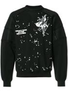 Carven Embroidered Trim Sweatshirt, Size: Medium, Black, Elastodiene/nylon/viscose