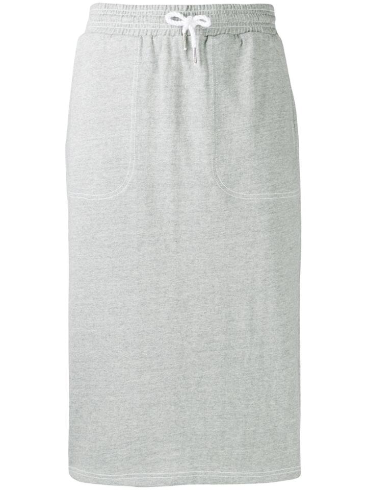 Sjyp Drawstring Waist Midi Skirt - Grey