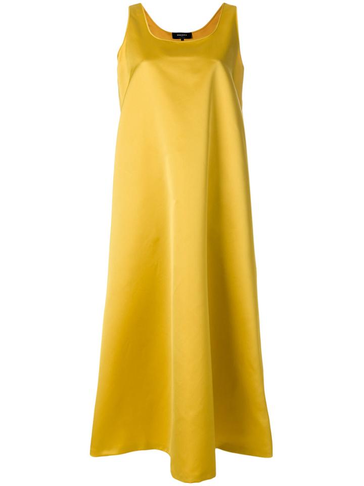 Rochas A-line Satin Tank Dress - Yellow & Orange