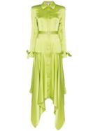 Matériel Asymmetric Silk Shirt Dress - Green
