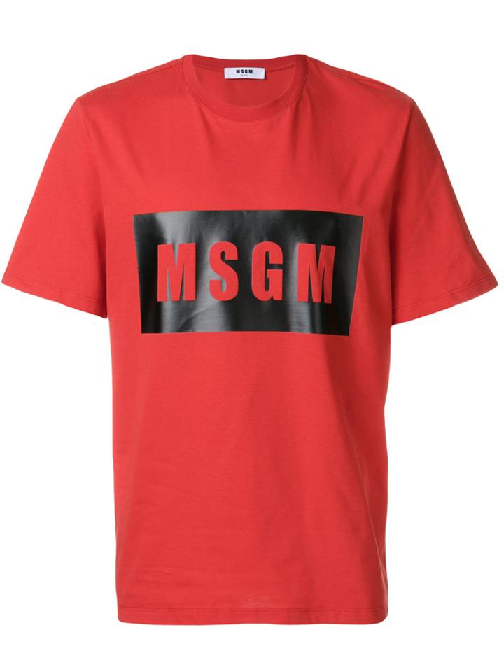 Msgm Logo Print T-shirt - Red