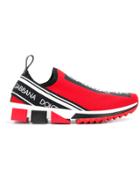 Dolce & Gabbana Slip-on Logo Sneakers - Red