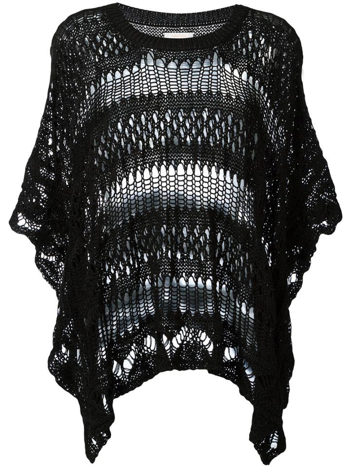 See By Chloé - Cut-out Detail Knitted Top - Women - Cotton - Xs, Women's, Black, Cotton
