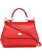 Dolce & Gabbana Small 'sicily' Tote, Women's, Red, Calf Leather