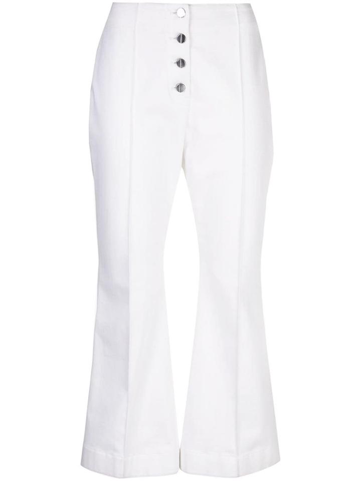 Rosetta Getty Cropped Flare Jeans - White