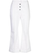 Rosetta Getty Cropped Flare Jeans - White