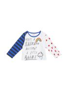 Burberry Kids Long-sleeve Rainbow Graphic Cotton Top - White
