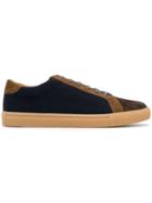 Eleventy Suede Panel Lace Up Sneakers - Blue