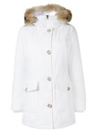 Woolrich Zipped Hooded Coat, Women's, Size: Xs, White, Cotton/polyamide/feather Down