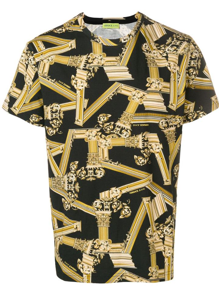 Versace Jeans Pillar Print T-shirt - Black