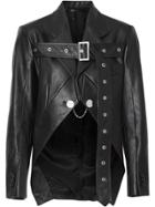 Burberry Biker Belt Detail Leather Morning Jacket - Black