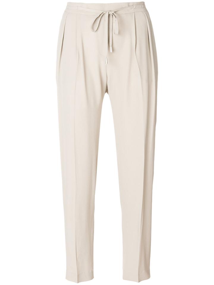 Antonelli Tapered Leg Drawstring Trousers - Nude & Neutrals