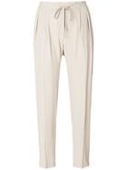 Antonelli Tapered Leg Drawstring Trousers - Nude & Neutrals