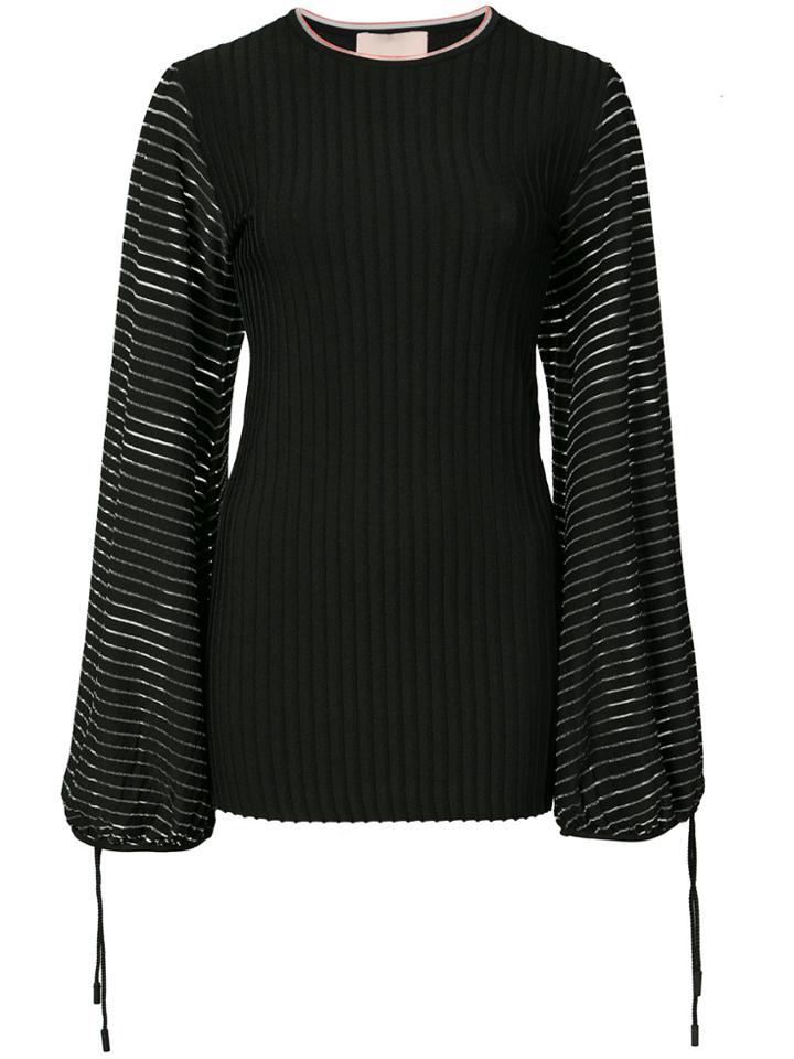 Roksanda Devoré Stripe Blouse - Black