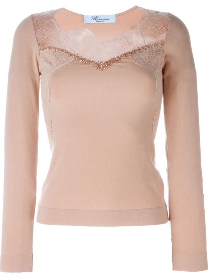 Blumarine Lace Appliqué Jumper, Women's, Size: 40, Pink/purple, Viscose/polyamide/cotton/polyester