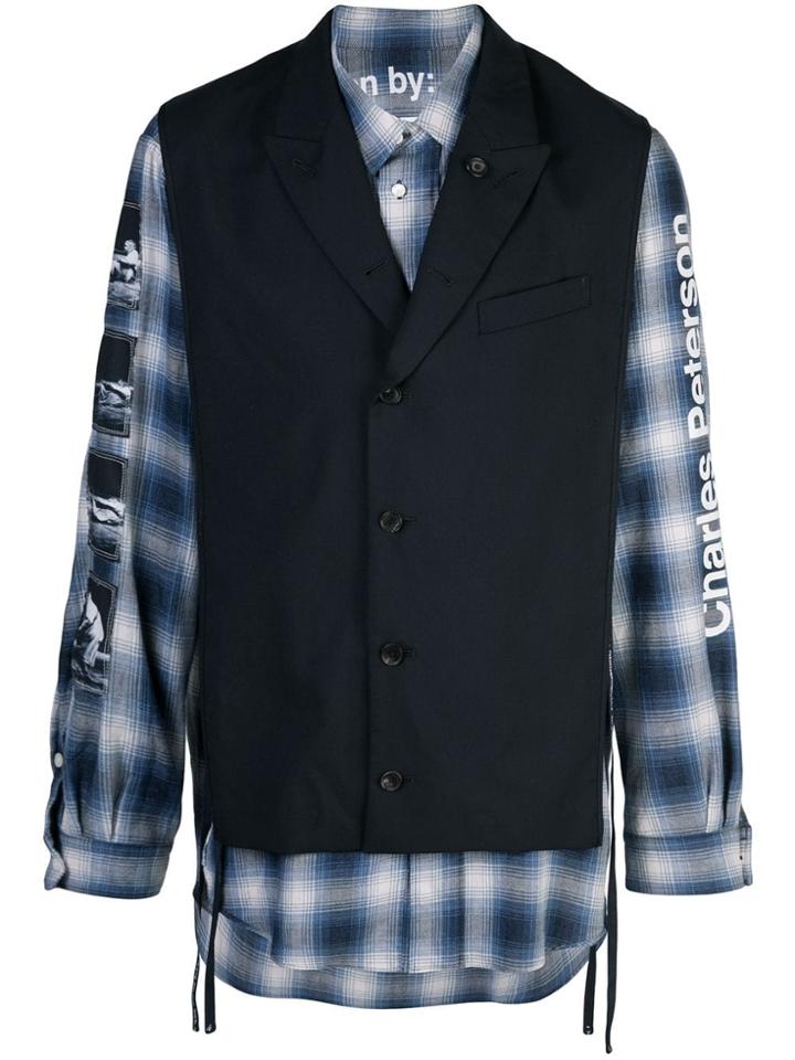 Takahiromiyashita The Soloist Waistcoat Checked Shirt - Blue