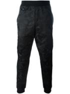 Alexander Mcqueen Skull Jacquard Panel Trousers, Men's, Size: Xl, Black, Cotton/elastodiene