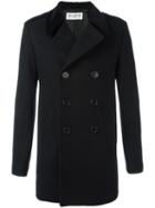 Saint Laurent Classic Caban Coat, Men's, Size: 52, Black, Cotton/nylon/wool