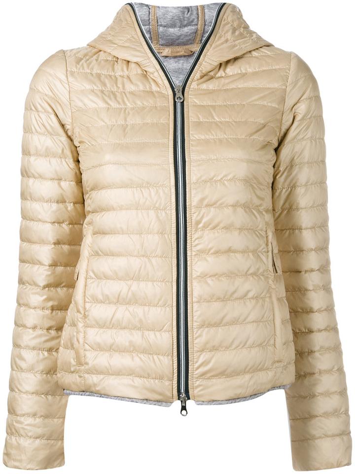 Duvetica Hooded Puffer Jacket, Women's, Size: 42, Nude/neutrals, Polyamide/cotton/feather Down