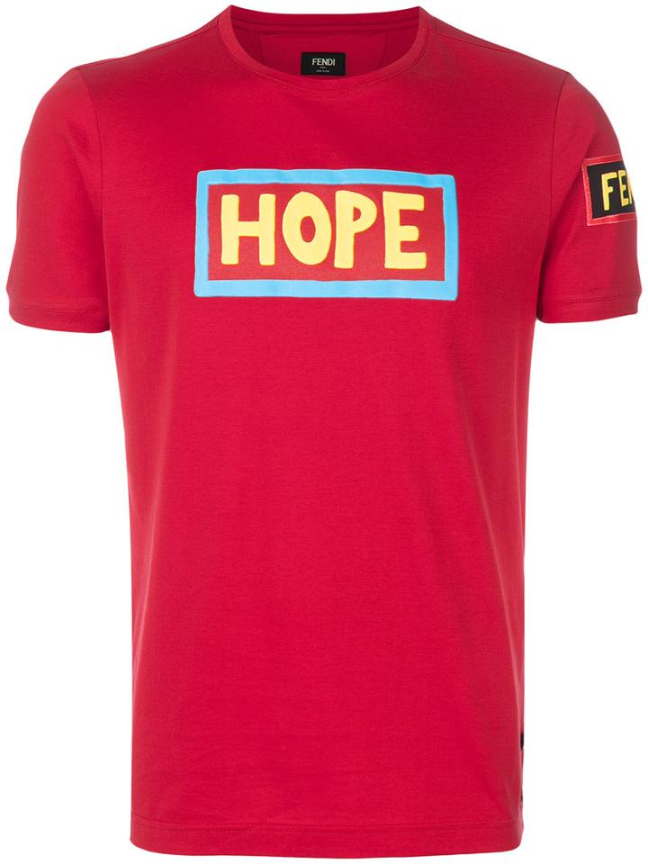 Fendi - Logo Patch T-shirt - Men - Cotton - 48, Red, Cotton