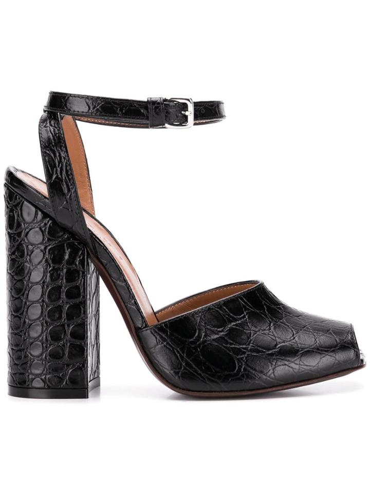 Marni Crocodile Effect Sandals - Black